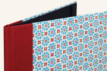 Preview: Blau rote Sammelmappe, "Resi", Mappe mit Gummiband, individuelle Mappe
